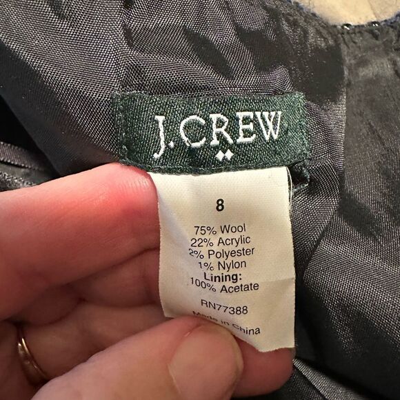 J Crew Wool Blend Short Mini Skirt black/blue Size 8 - Picture 3 of 3